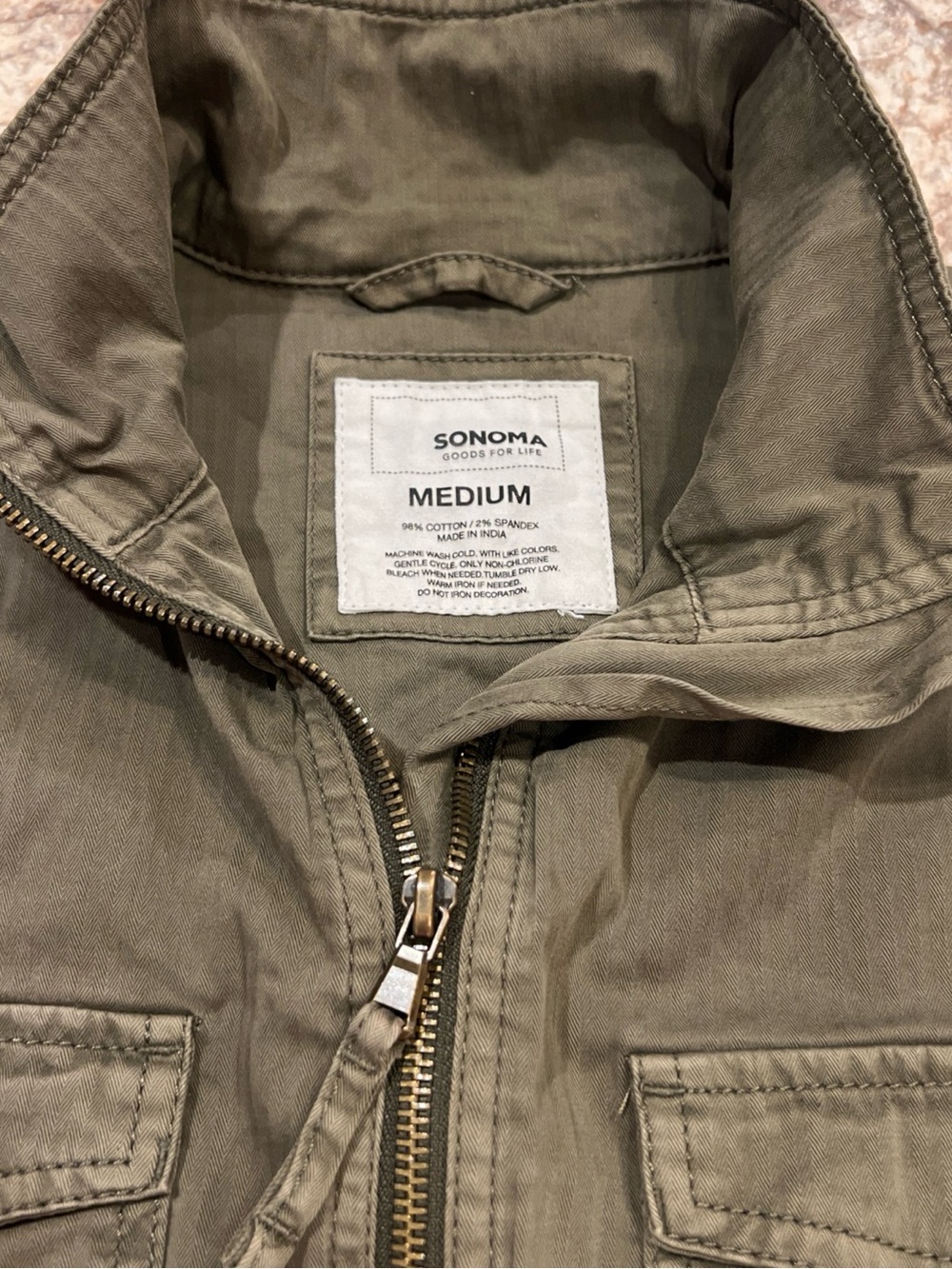 Sonoma Olive Utility Zip Jacket